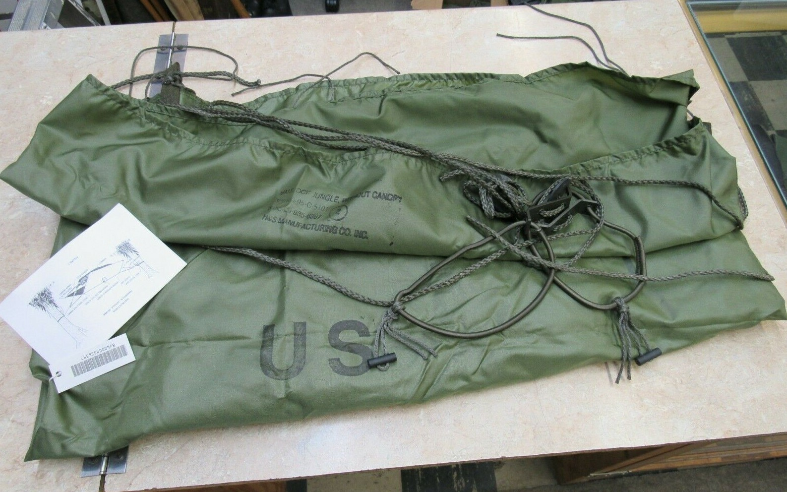 US M1966 Jungle Hammock Without Canopy Nylon 1995 Dated Vietnam Type NOS