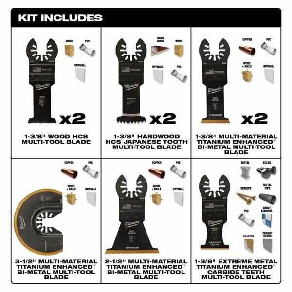 Milwaukee Tool 49-10-9113 9 Pc. Open-Lok Oscillating Multi-Tool Blade Set