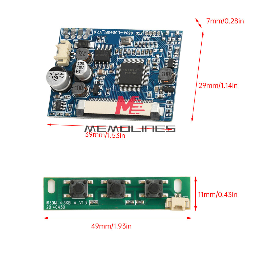 4.3-inch/5-inch LCD Display Driver Board Module Kit LCD Monitor Motherboard