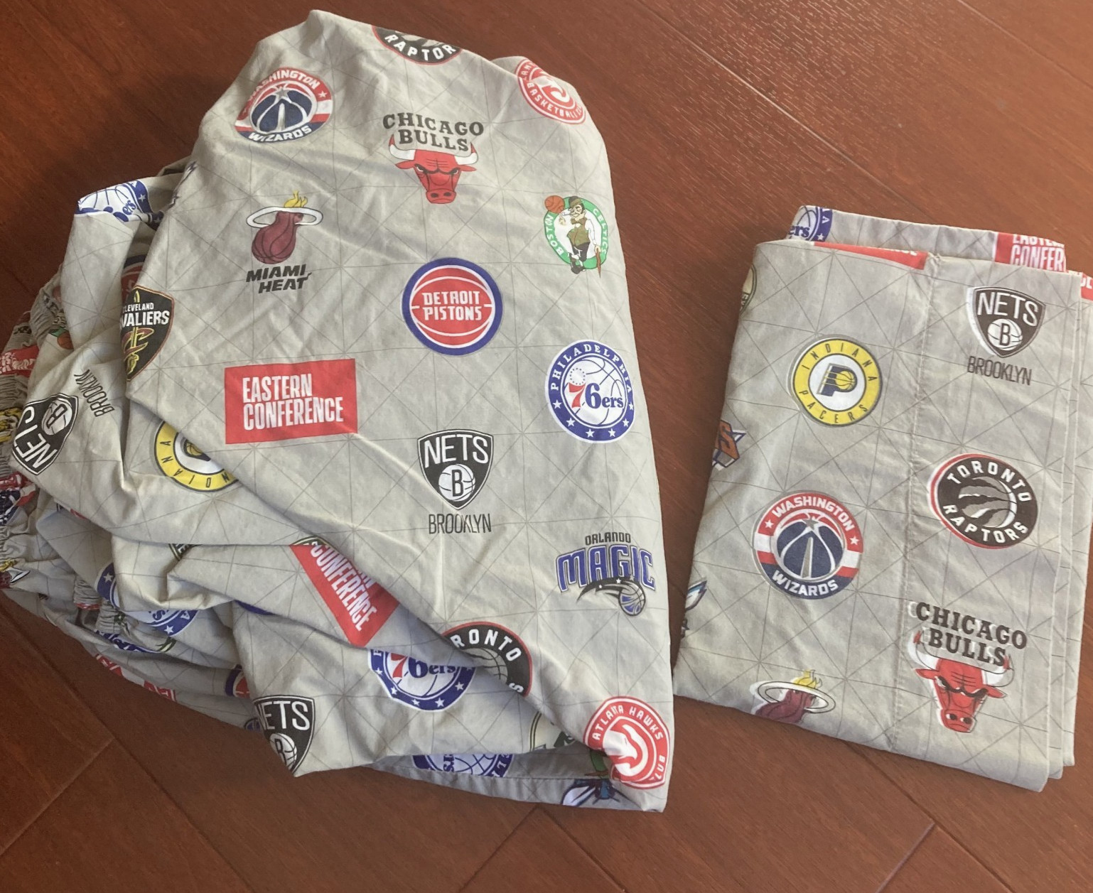 Pottery Barn Teen NBA Eastern Conference Fitted Sheet Full Size & Pillow Case