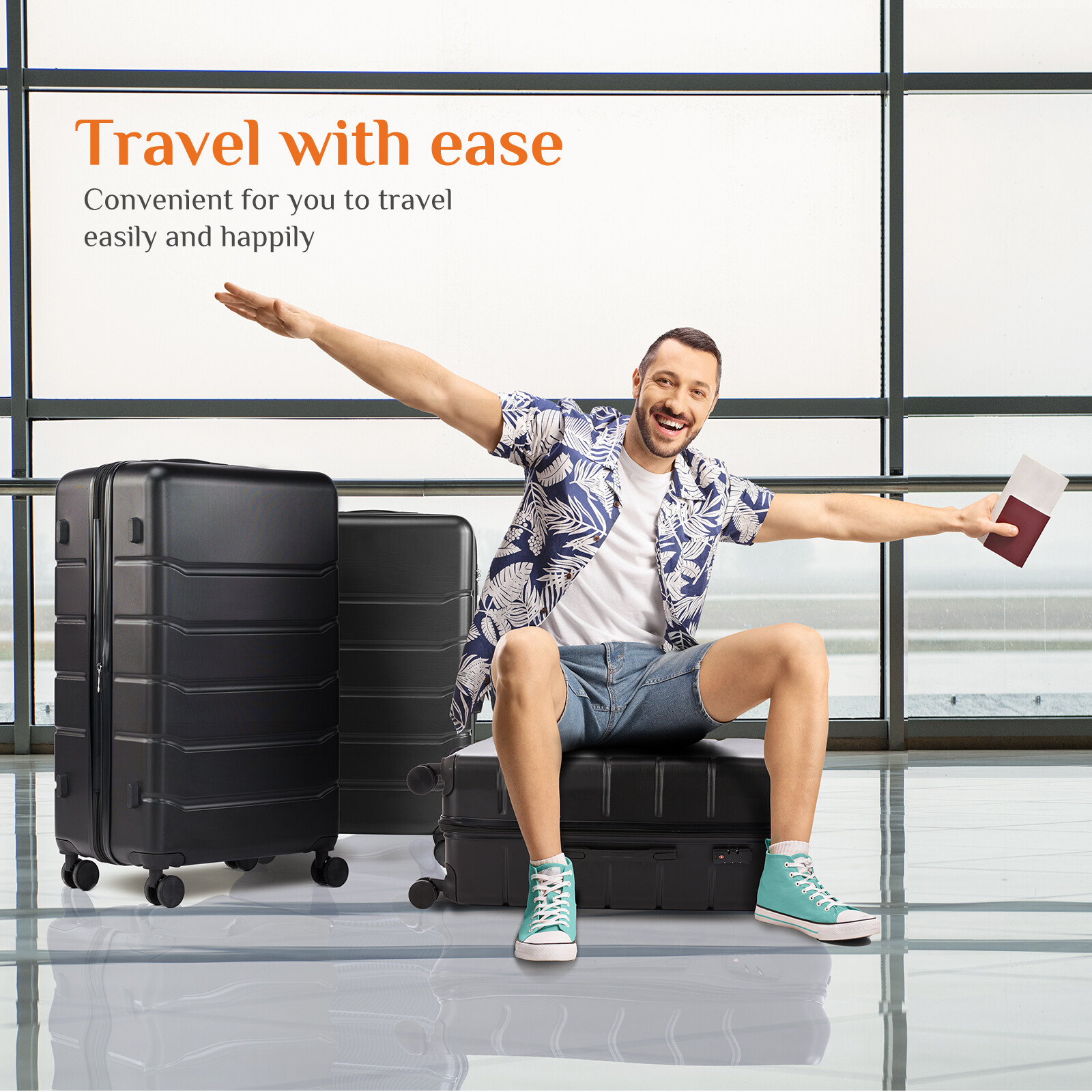 Hardside Luggage Set (20/24/28-Inch)TSA Lock Suitcase with Double Spinner Wheels