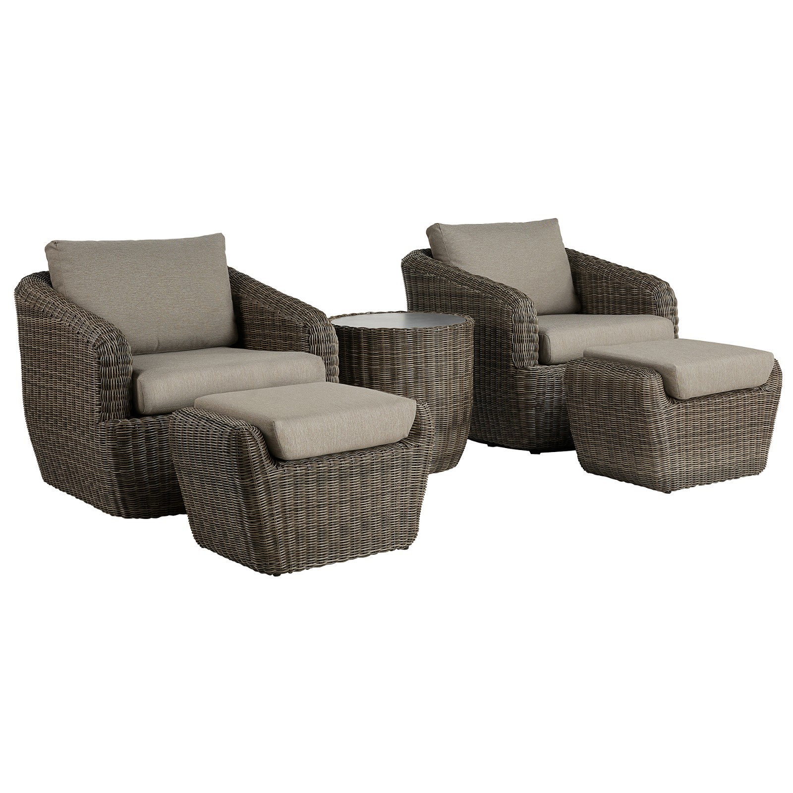 CHITA Patio Wicker 360° Swivel Chairs w/ Removable Cushion Backyard Rattan Chair