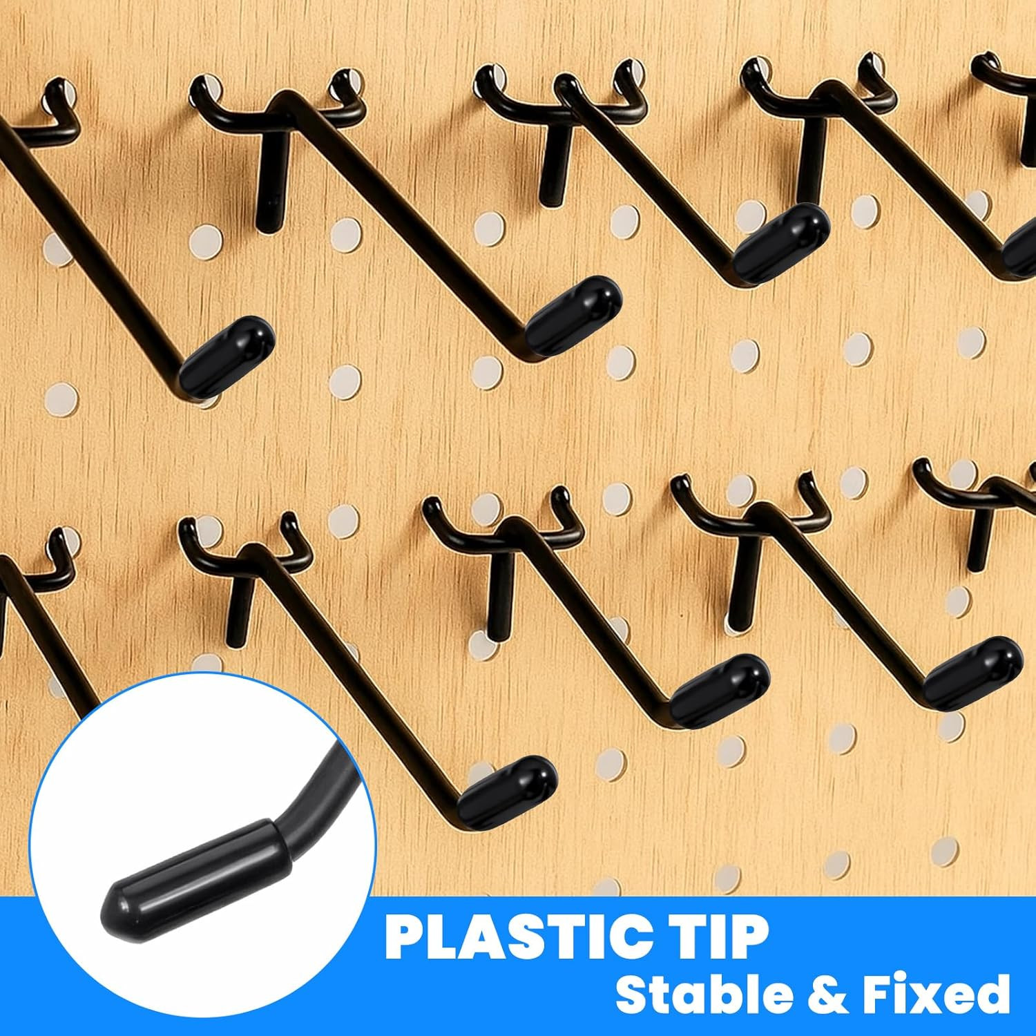 60 Pack Black Pegboard Hooks, 2/4/6 Inch Heavy Duty Peg Board Shelving Hooks Acc
