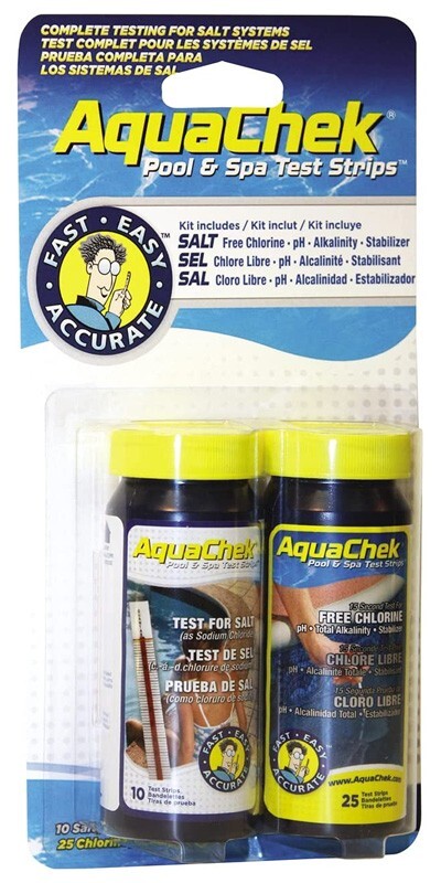 AquaChek 542228A Swimming Pool Salt Water System Chemical Test Kit - 25 Pack
