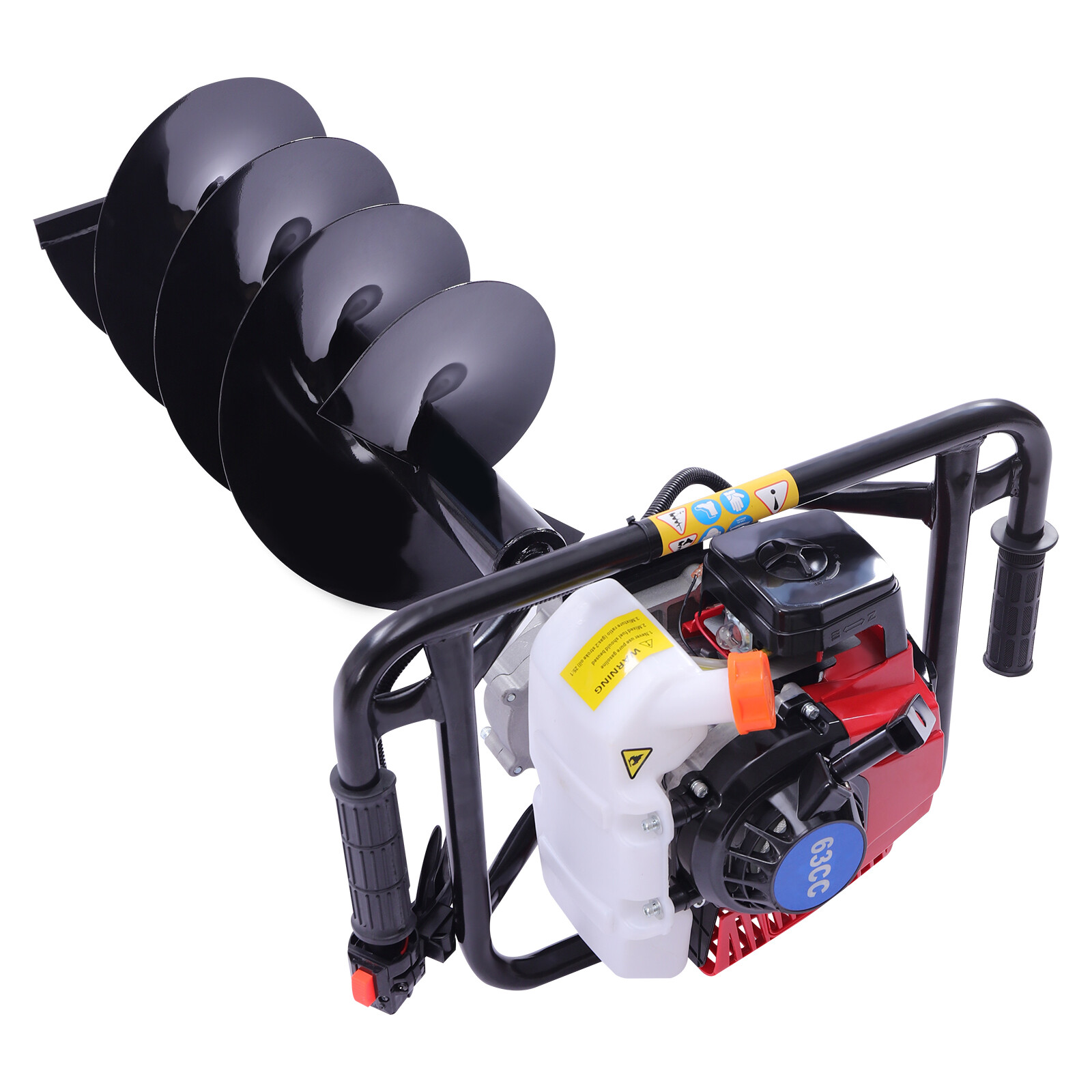 63cc 2-Stroke 3HP Gas Post Hole Digger with 12-Inch Earth Auger