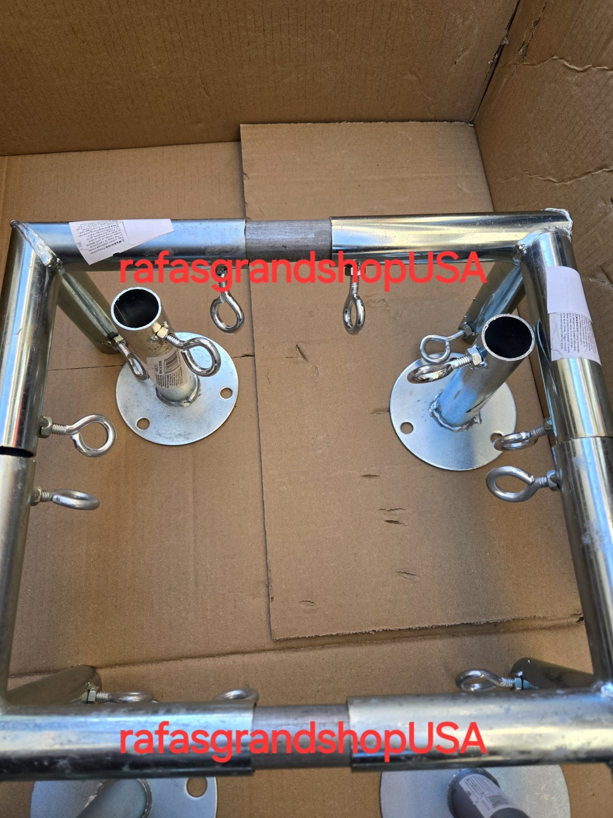 6 Leg Canopy Low Peak 10x20 Fittings Set 3/4'' Carport Frame Shed Tent Flat New