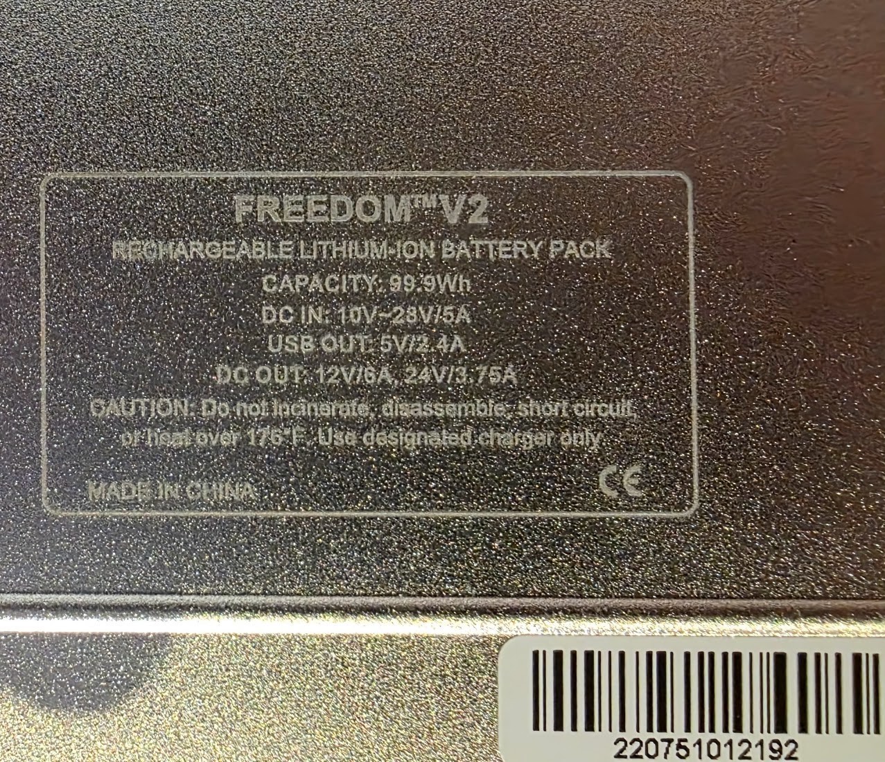 Freedom V2 CPAP BATTERY for travel and emergencies