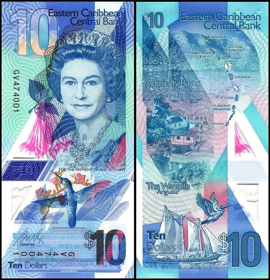 East Caribbean States 10 Dollars, 2019 ND, P-57, UNC, Polymer