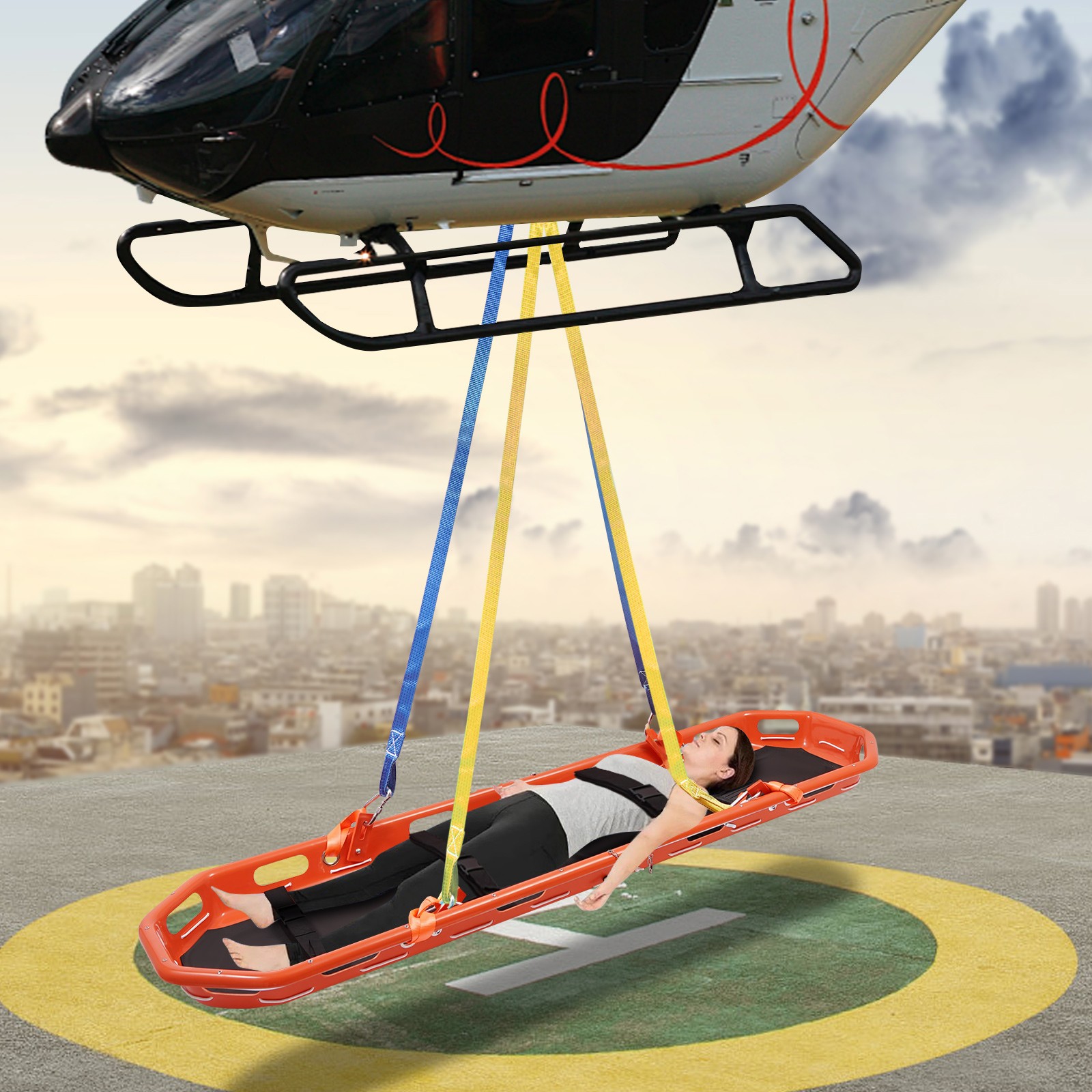 Rescue Basket Stretcher Basket Emergency Stretcher w/ Lift Sling 270kg/595.25lbs