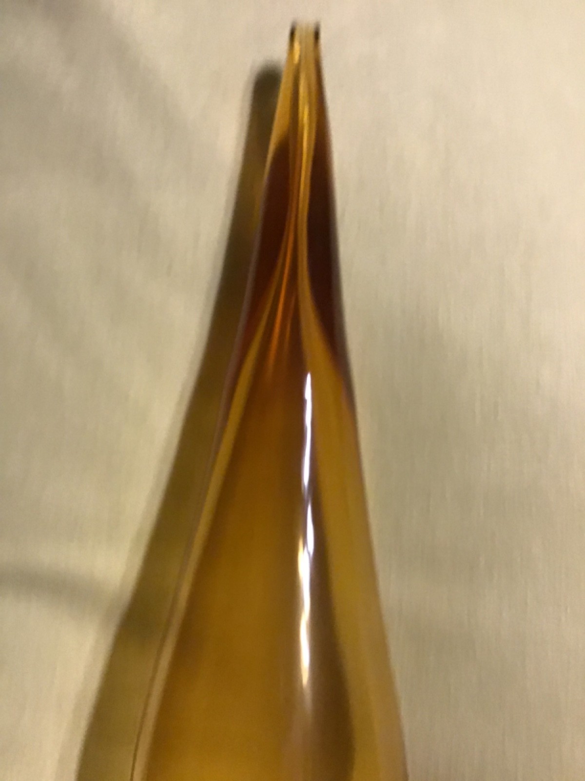 Vintage MCM Empoli Amber Smooth Glass Bottle Decanter Stopper Only, Approx 9.5”