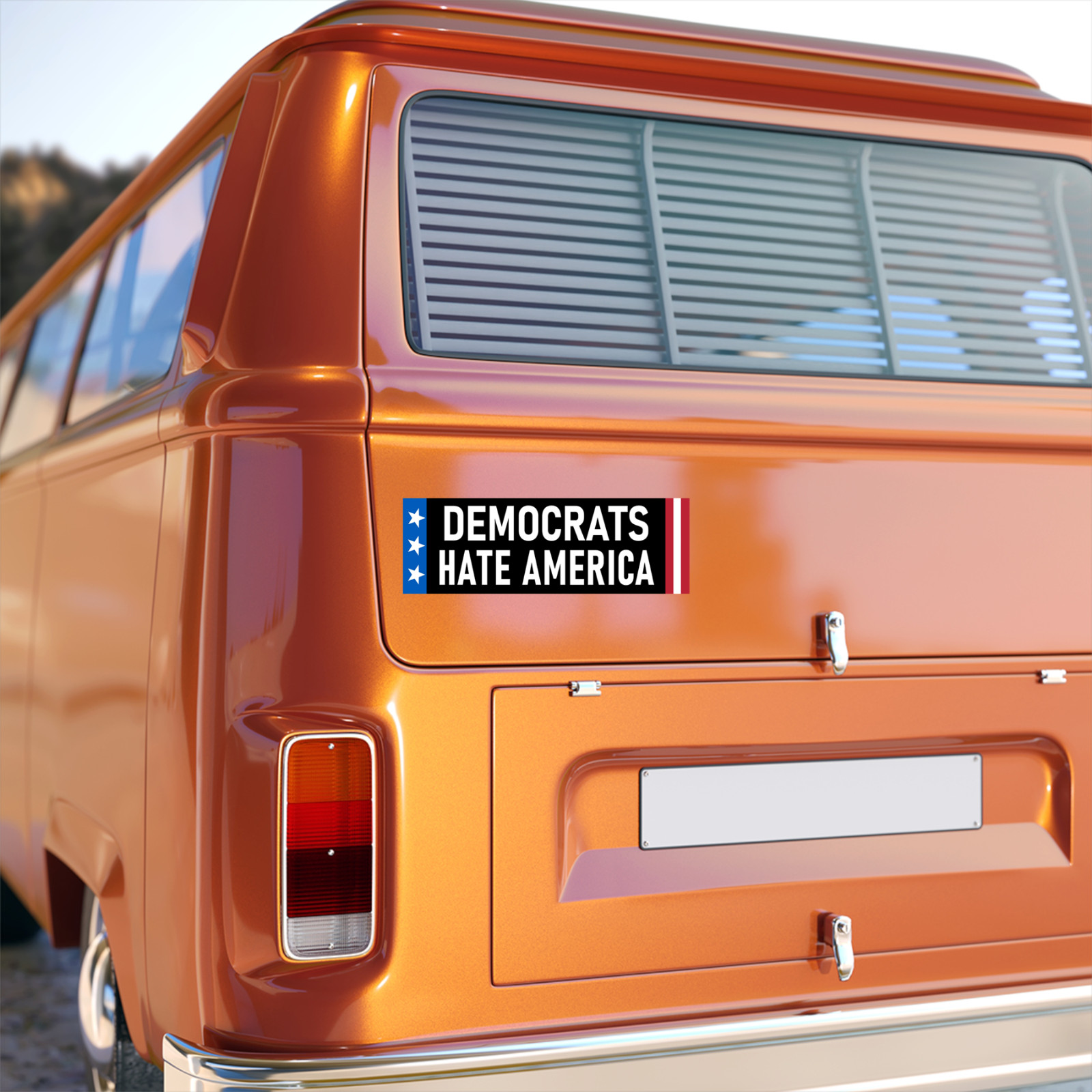 Democrats Hate America Sticker Large 3x9 Anti Woke Progressive Liberal Stickers