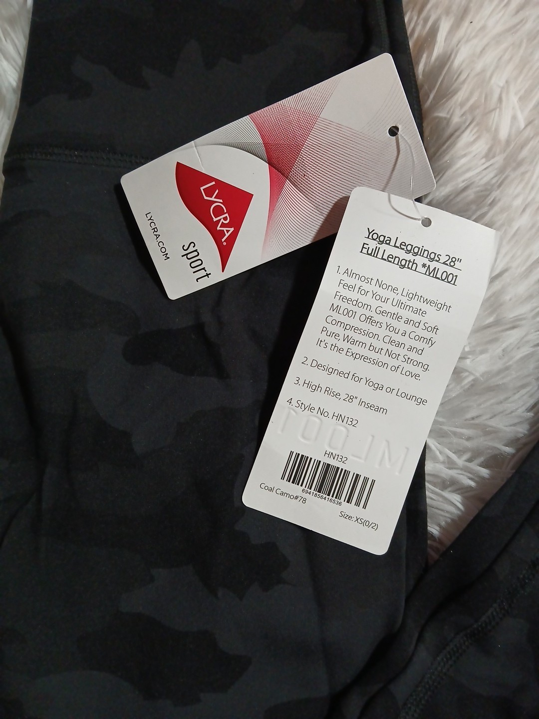 HeyNuts Activewear Loungewear Yoga High Rise Leggings Size XS Black Coal Camo