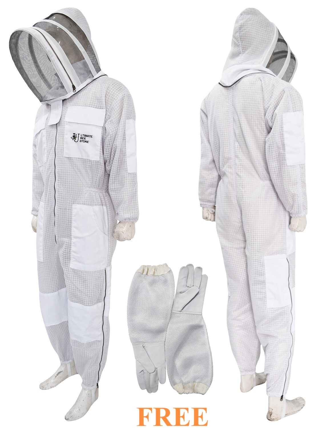 Ventilated Bee Suit Fencing Veil Beekeepers Three Layer beekeeping Suit Coverall