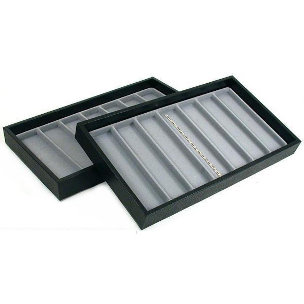 2 Gray 7 Slot Bracelet & Watch Display Trays