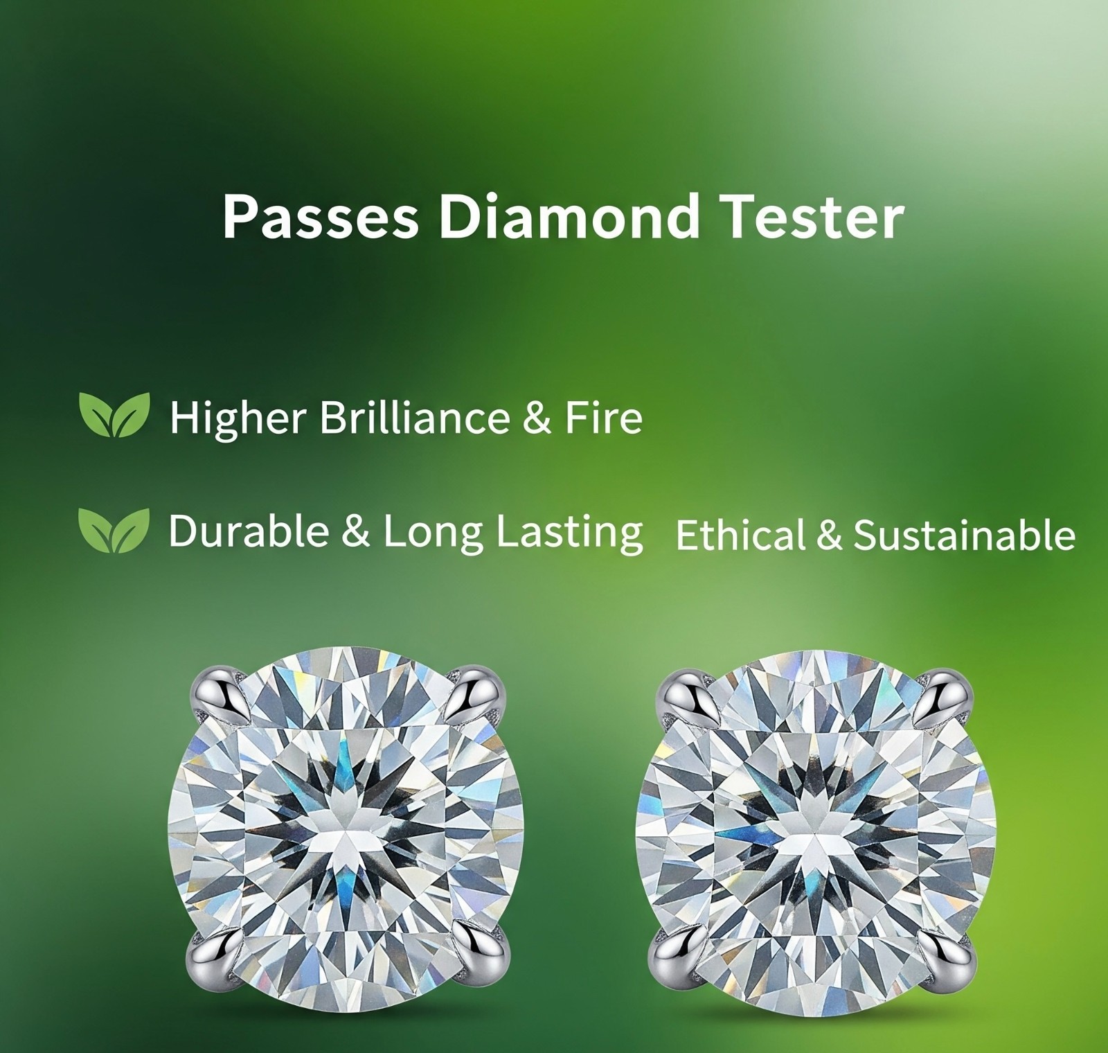 VVS1 Moissanite Screw back Stud Earrings 925 Silver Mens Ladies 3mm-8mm