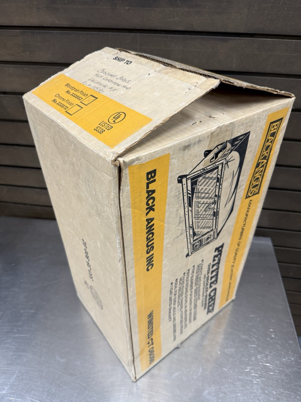 Vintage Black Angus Petite Chef Toaster Oven Broiler Warmer Woodgrain Finish