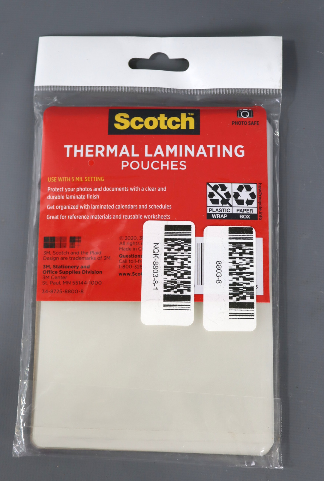Scotch Premium Thermal Laminating Pouch 20 Pack 4 x 6 Sheets