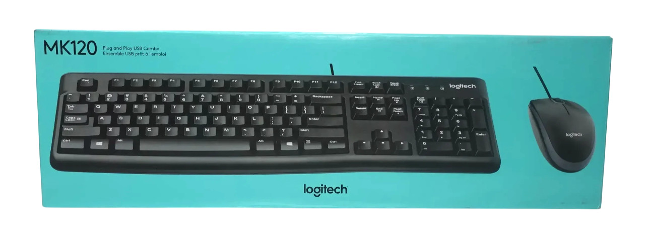 Lot of 10 Logitech MK120 Wired Keyboard and Mouse Combo - Free Shipping