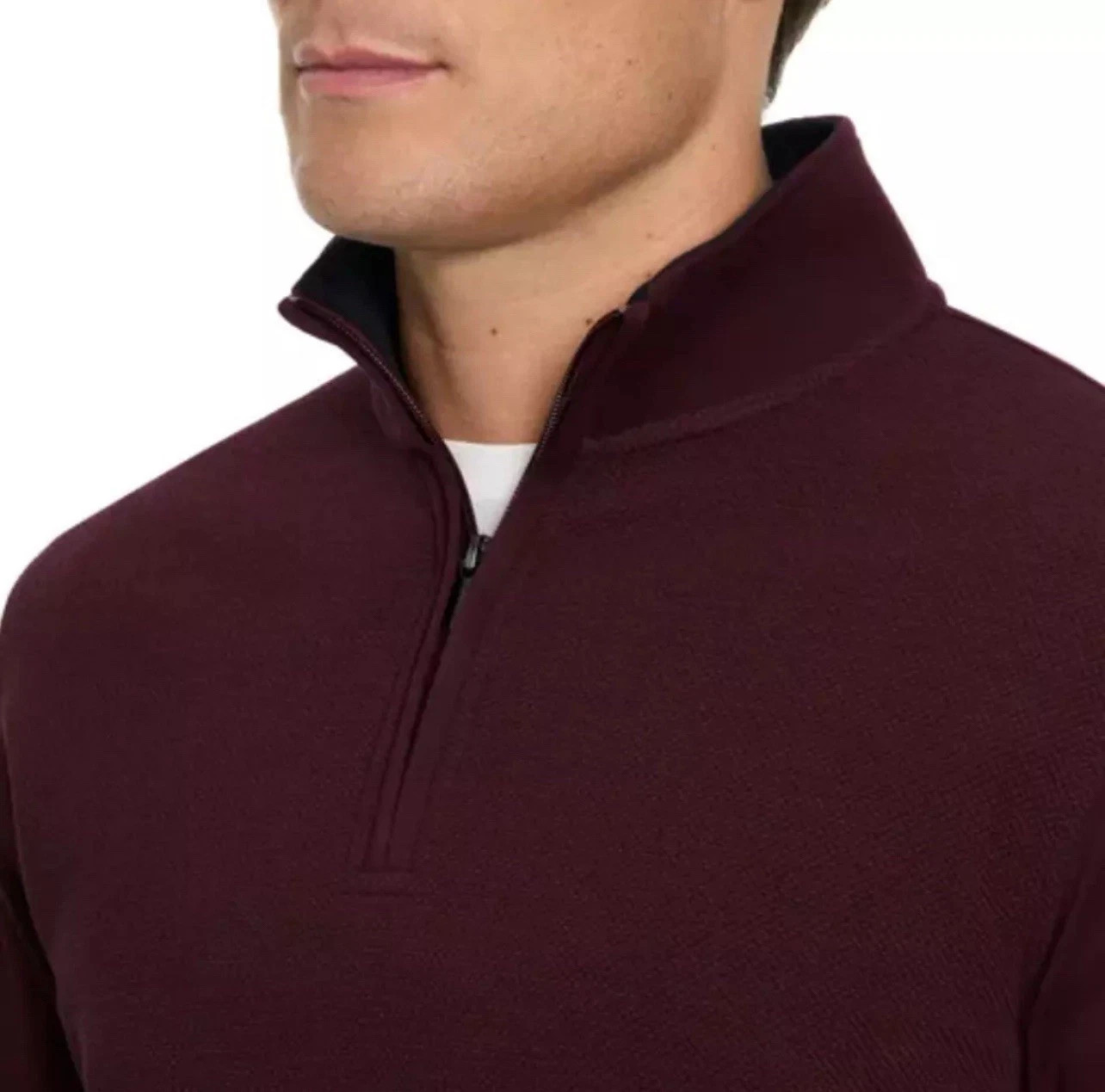 Ted Baker Men's Textured 1/4 Quarter Zip Pullover Sweater