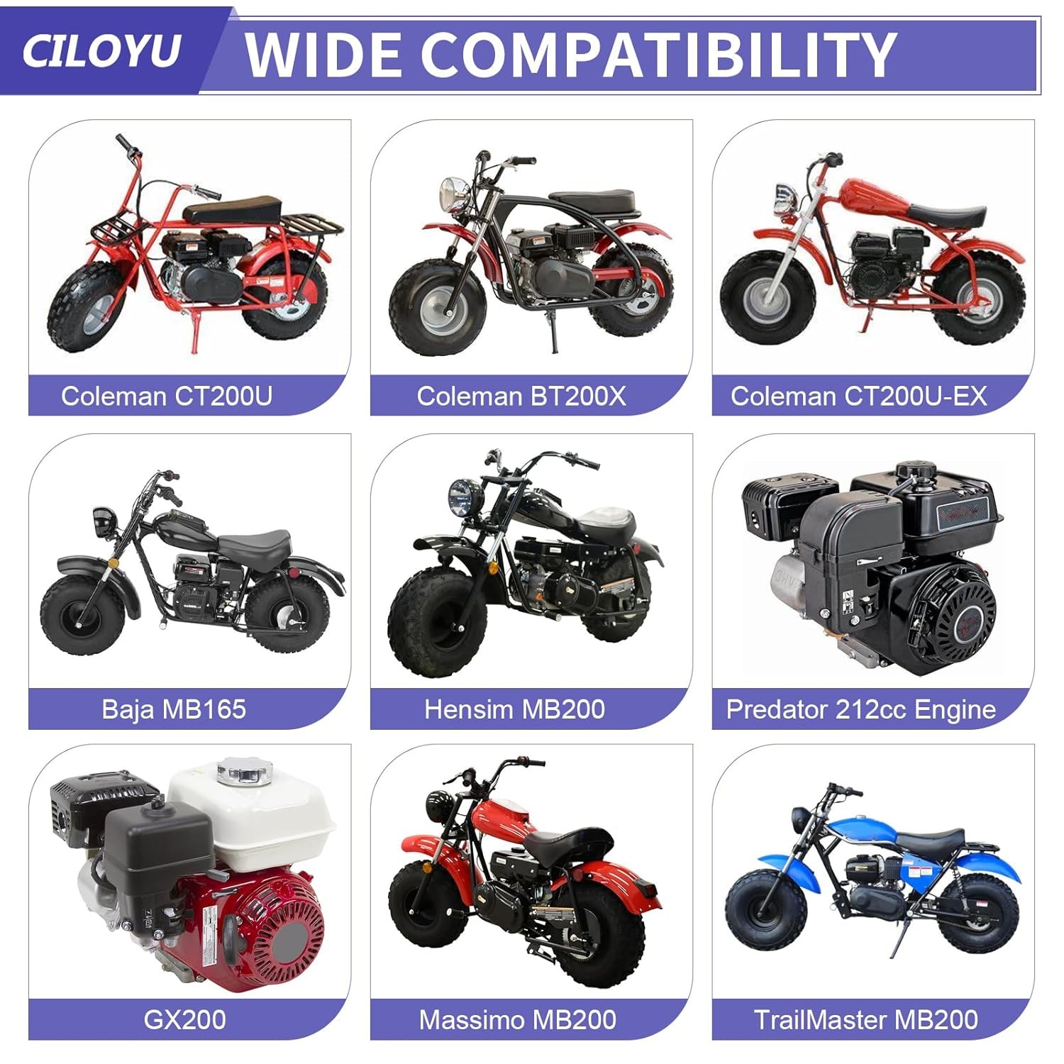 60 Tooth Sprocket 420 Chain Kit For CT200U BT200X Predator 212cc 196cc MB200