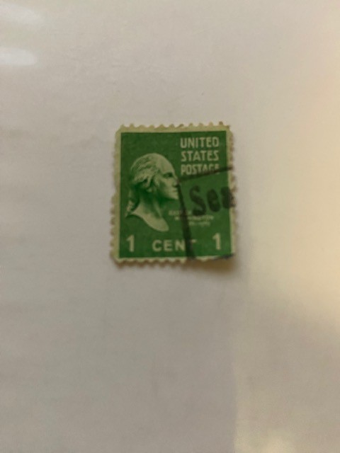 George Washington green 1 cent Stamp 1732-1932 East Facing Rare