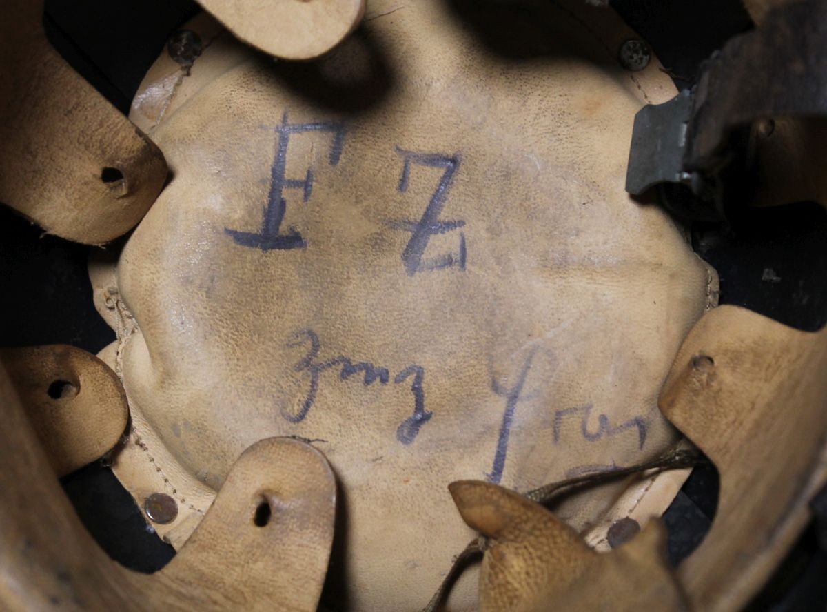 WW2 GERMAN STAHLHELM HELMET FSP M34 FIREFIGHTERS FIRE PROTECTION POLICE (a)