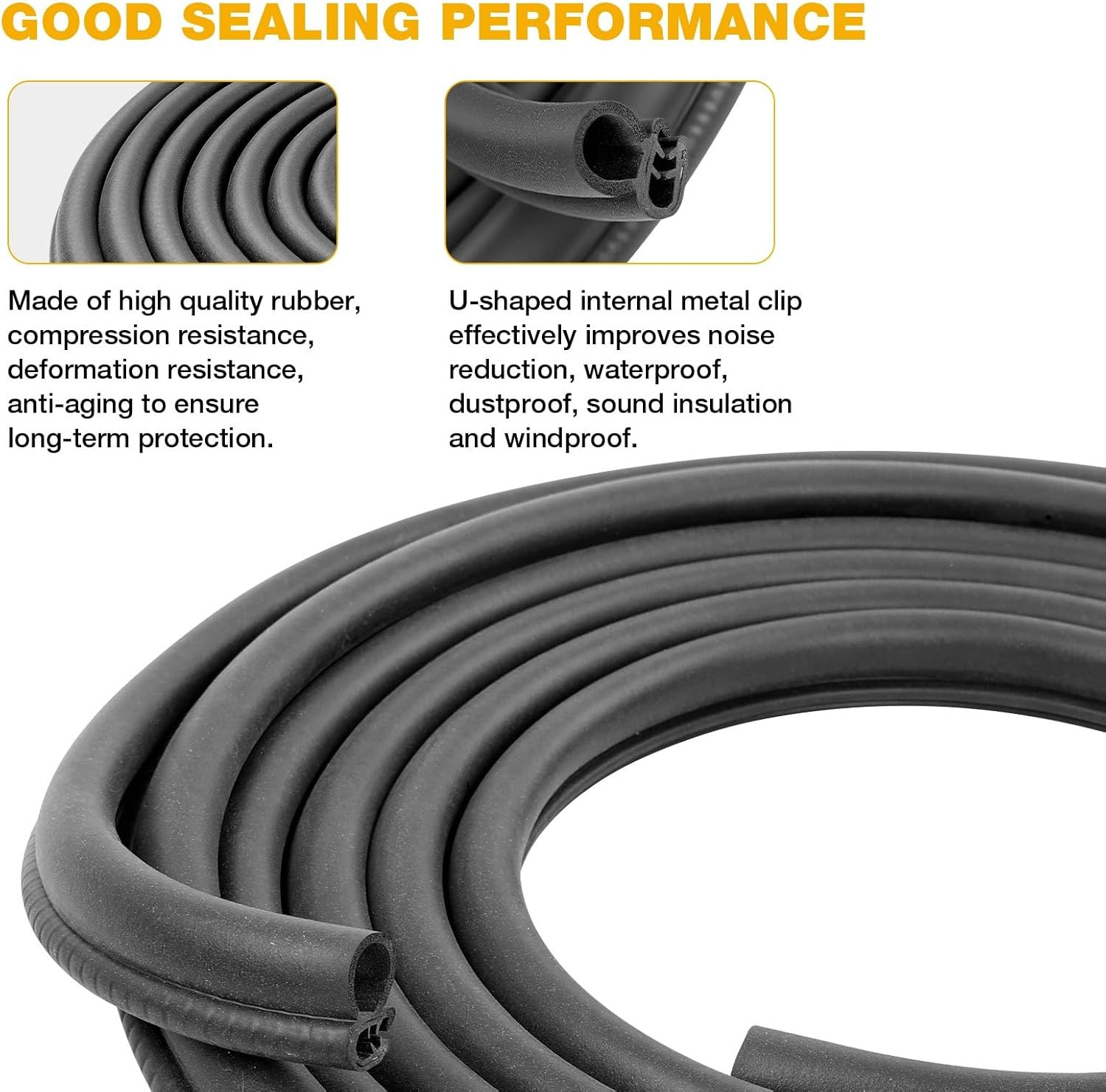 Front Door Weatherstrip Seal 2PCS Chevy Silverado Tahoe GMC Sierra Yukon Escalad