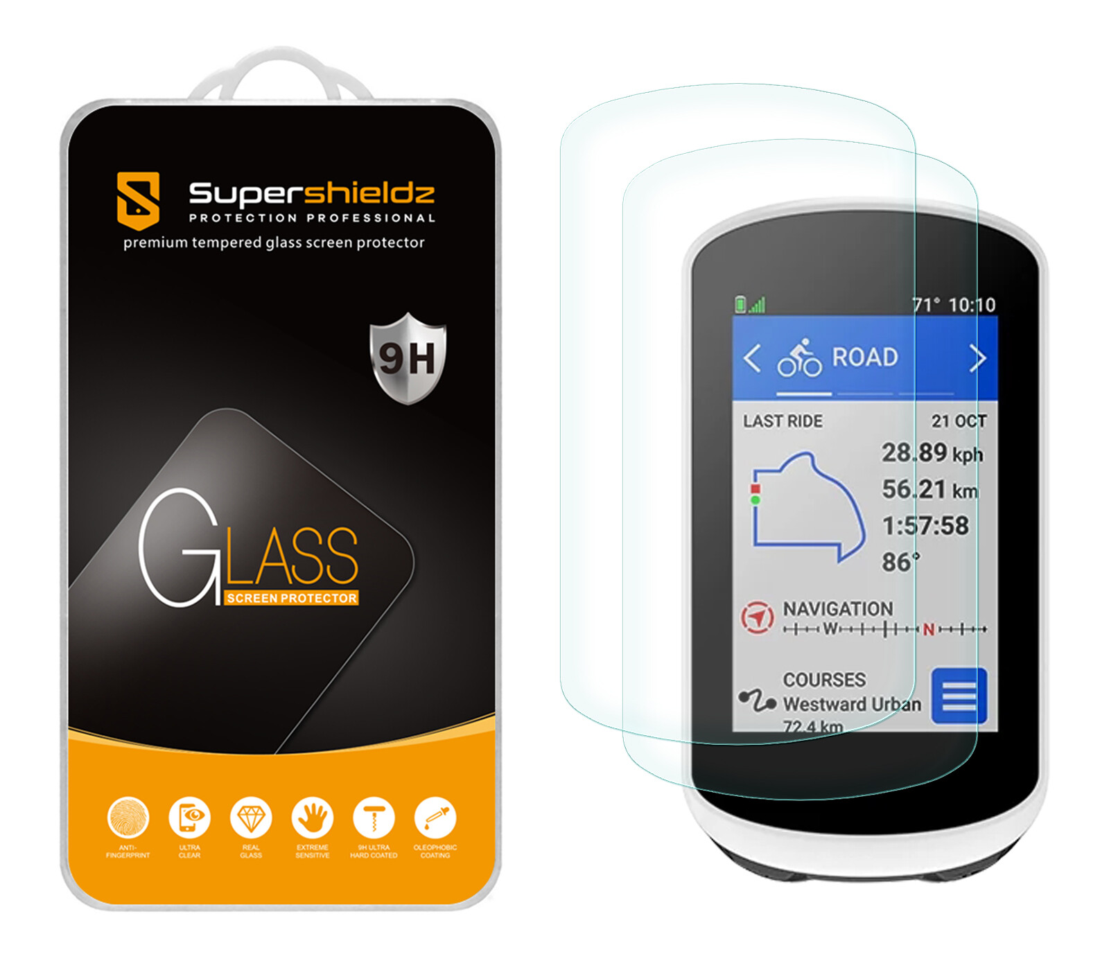 2X Supershieldz Tempered Glass Screen Protector for Garmin Edge Explore 2