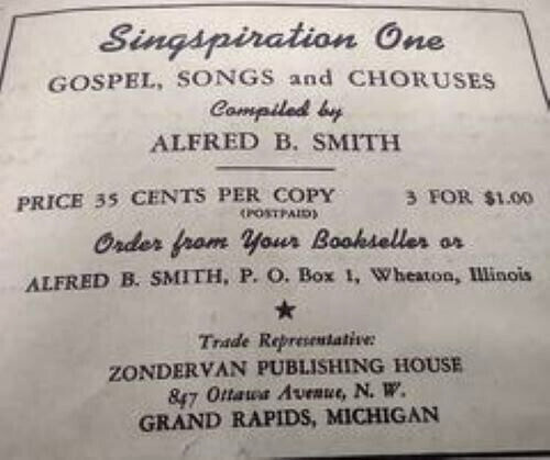 Singspiration Number One Gospel Songs Choruses Booklet Year 1941