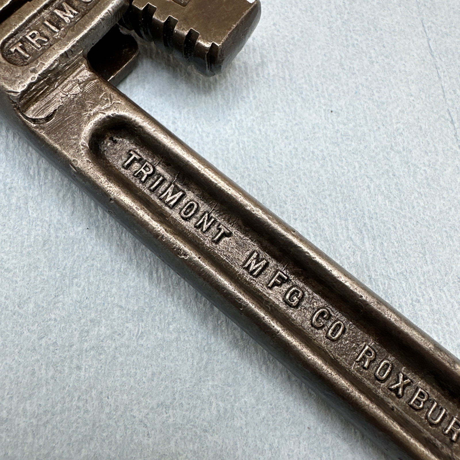 Vintage Trimo 10" Pipe Wrench, Trimont Mfg Co, Roxbury Mass USA