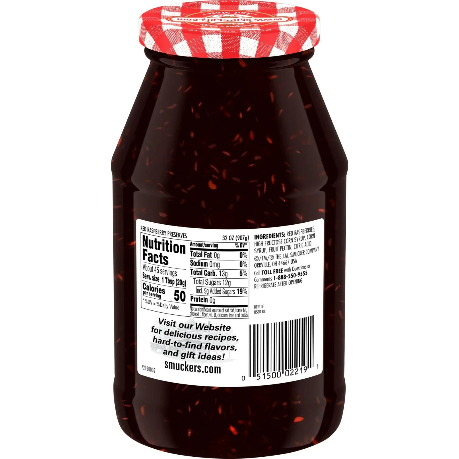 Smucker's Red Raspberry Preserves, 32 oz