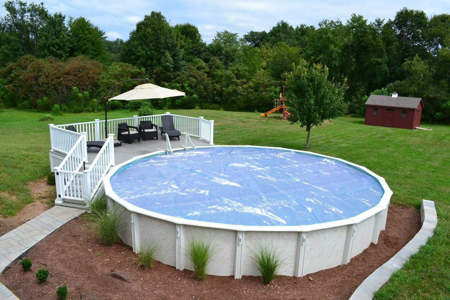 1200 Series Clear Swimming Pool Solar Blanket Cover w/ Grommet Kit - Choose Size
