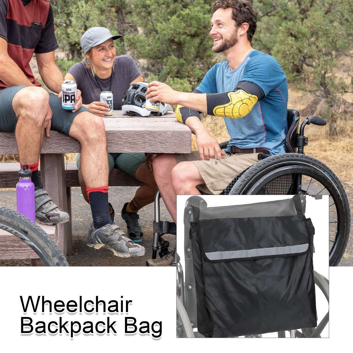Waterproof Backpack for Wheelchair & Mobility Scooter, Large Storage Carry Bag
