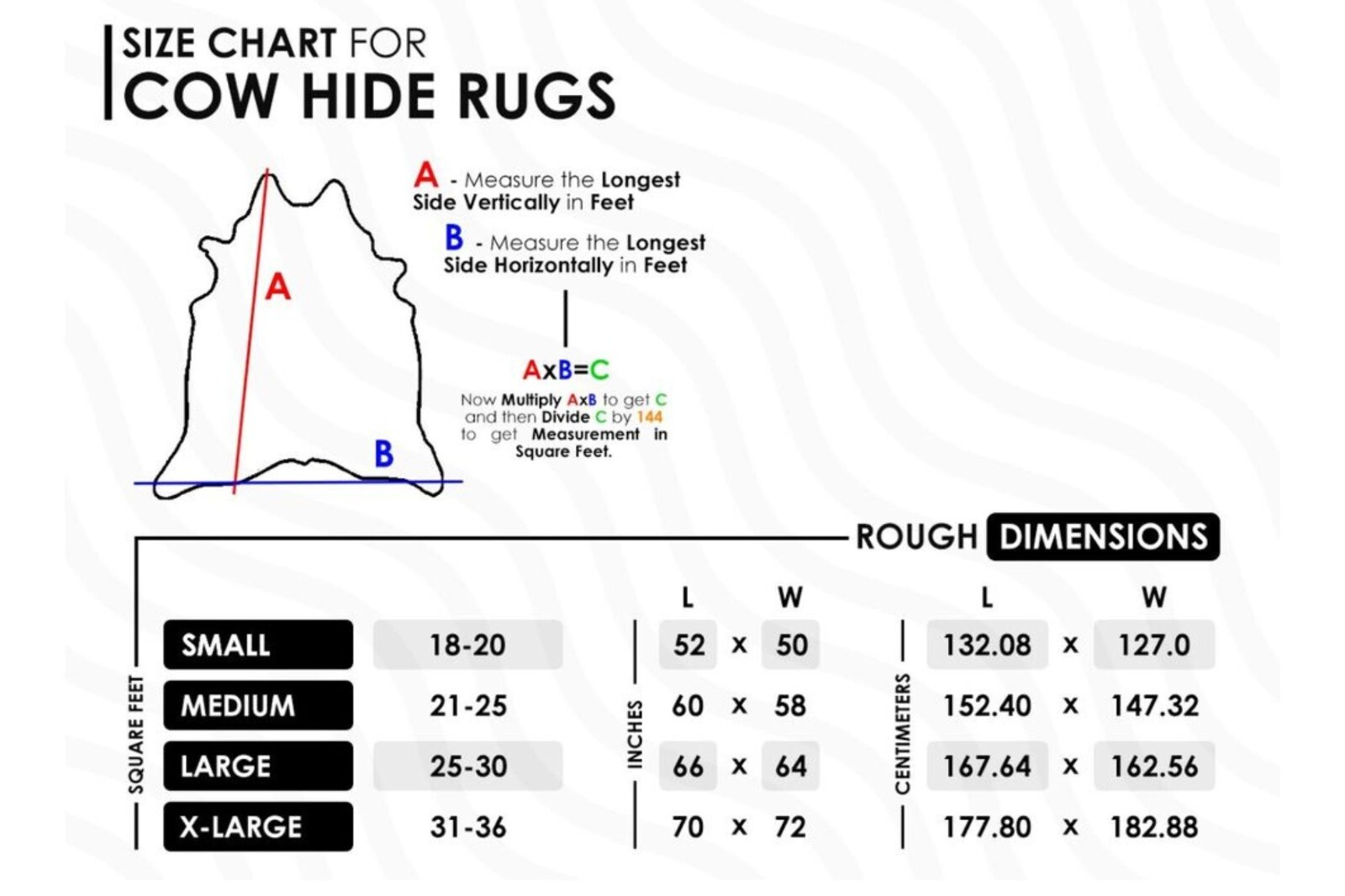 NEW LARGE 100% COWHIDE LEATHER RUGS TRICOLOR COW HIDE SKIN CARPET AREA