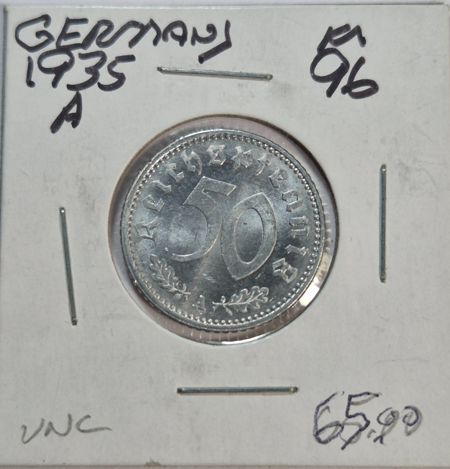 1935 A Germany 50 Reichspfennig - Nice Coin -B96