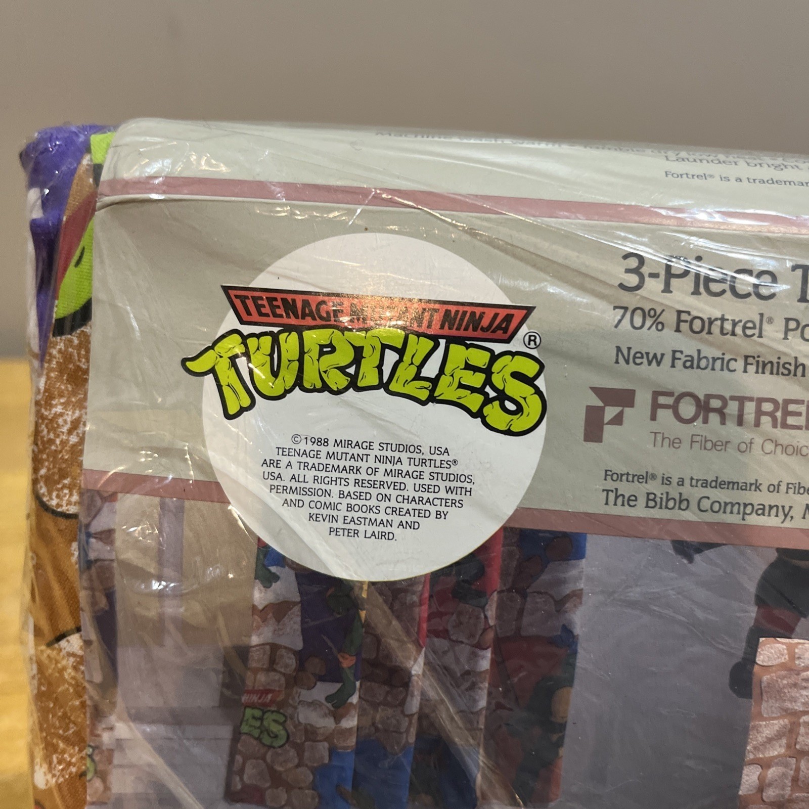 Vintage Teenage Mutant Ninja Turtles TMNT 3 Piece Twin Sheet Set 1988 NOS Bibb