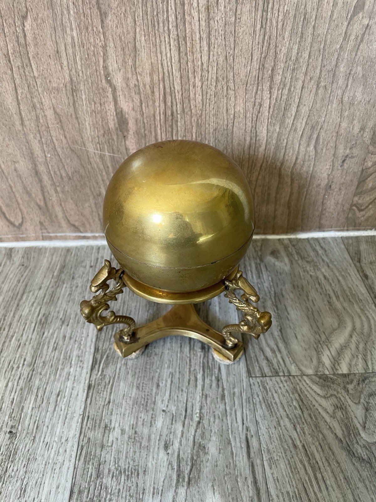 Vintage Decorative Solid Brass Inkwell