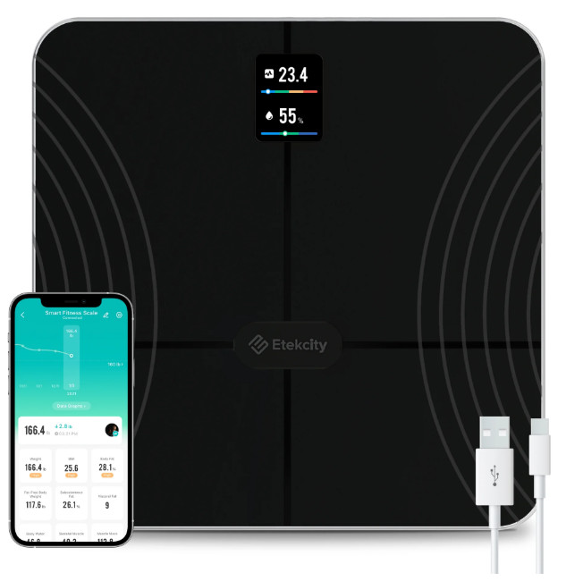 Etekcity Apex Smart Bluetooth BMI Fitness Scale, Full Biometric Analysis