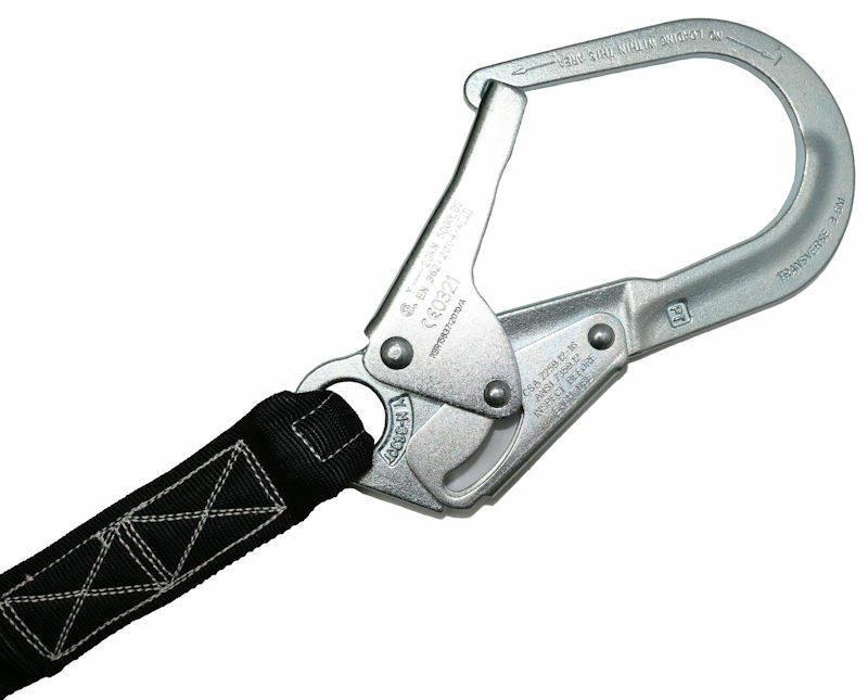 AFP New Fall Protection Safety Lanyard 6' Internal Shock-Absorbing Rebar Hook