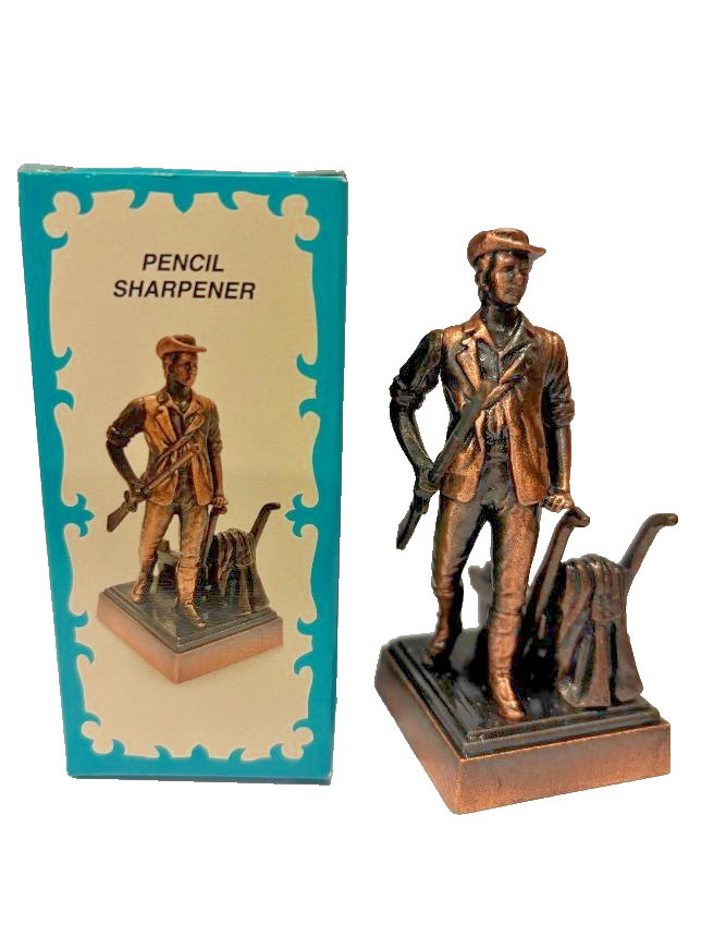 MINUTE MAN REVOLUTIONARY WAR BRONZE DIE CAST METAL COLLECTIBLE PENCIL SHARPENER