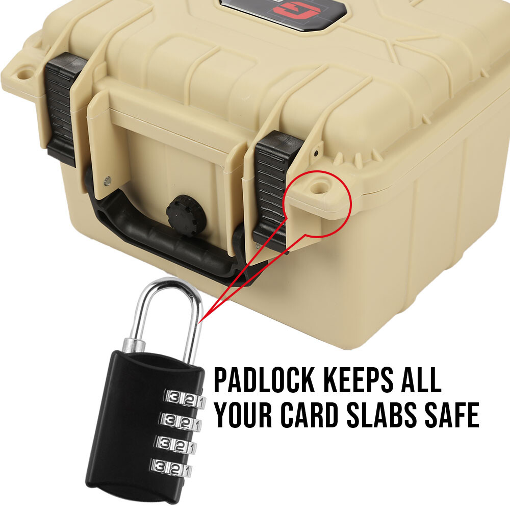 Waterproof Graded Card Storage Box Deep Travel Case Slab Holder&Protector Beige