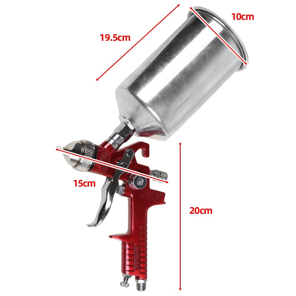 1.4/1.7/2.5mm Nozzle HVLP Air Feed Spray Gun Kit Car Paint Primer Clearcoat USA