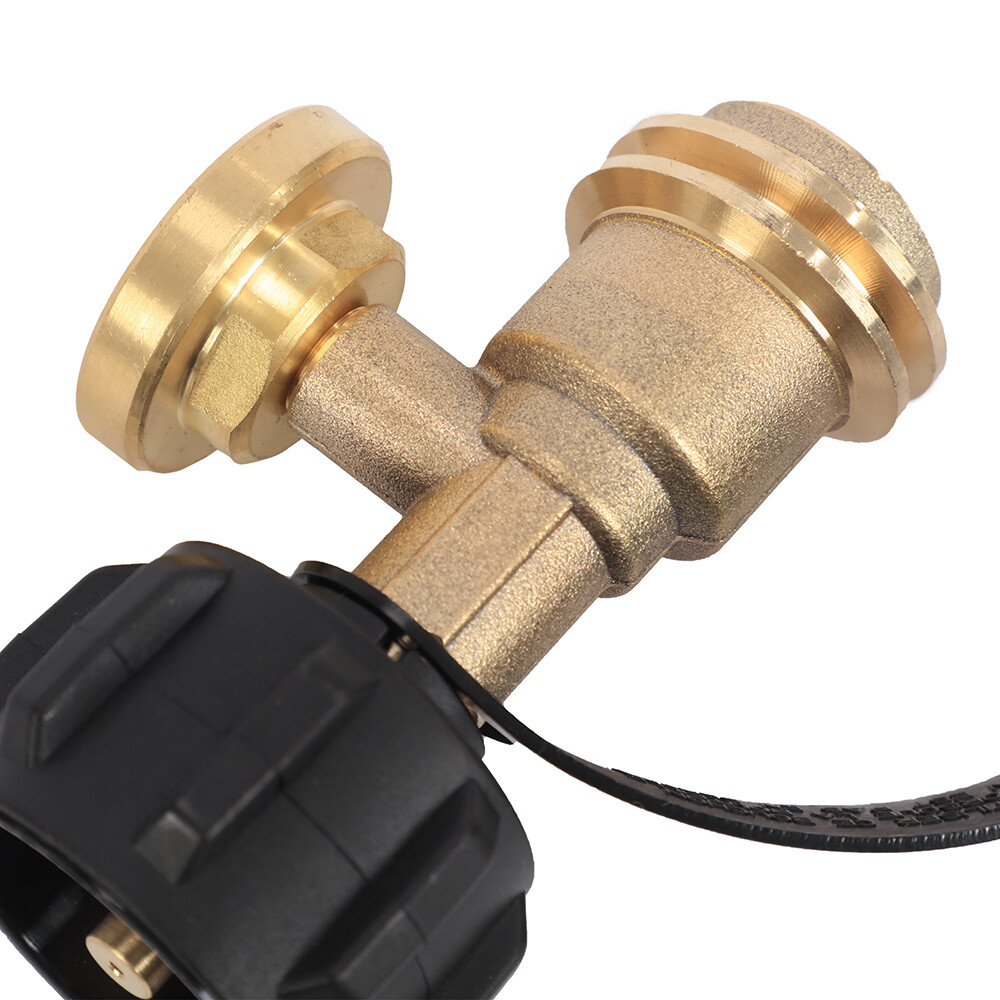 Propane Tank Gauge Brass Adapter w/Gas Pressure Level Meter Indicator for BBQ RV