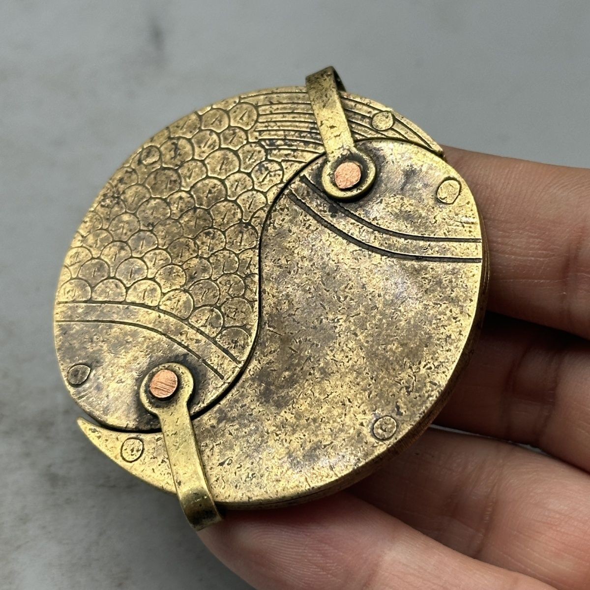 Yin Yang Bagua Brass Paper Cutter Express Unboxing Knife Retro Fish Design