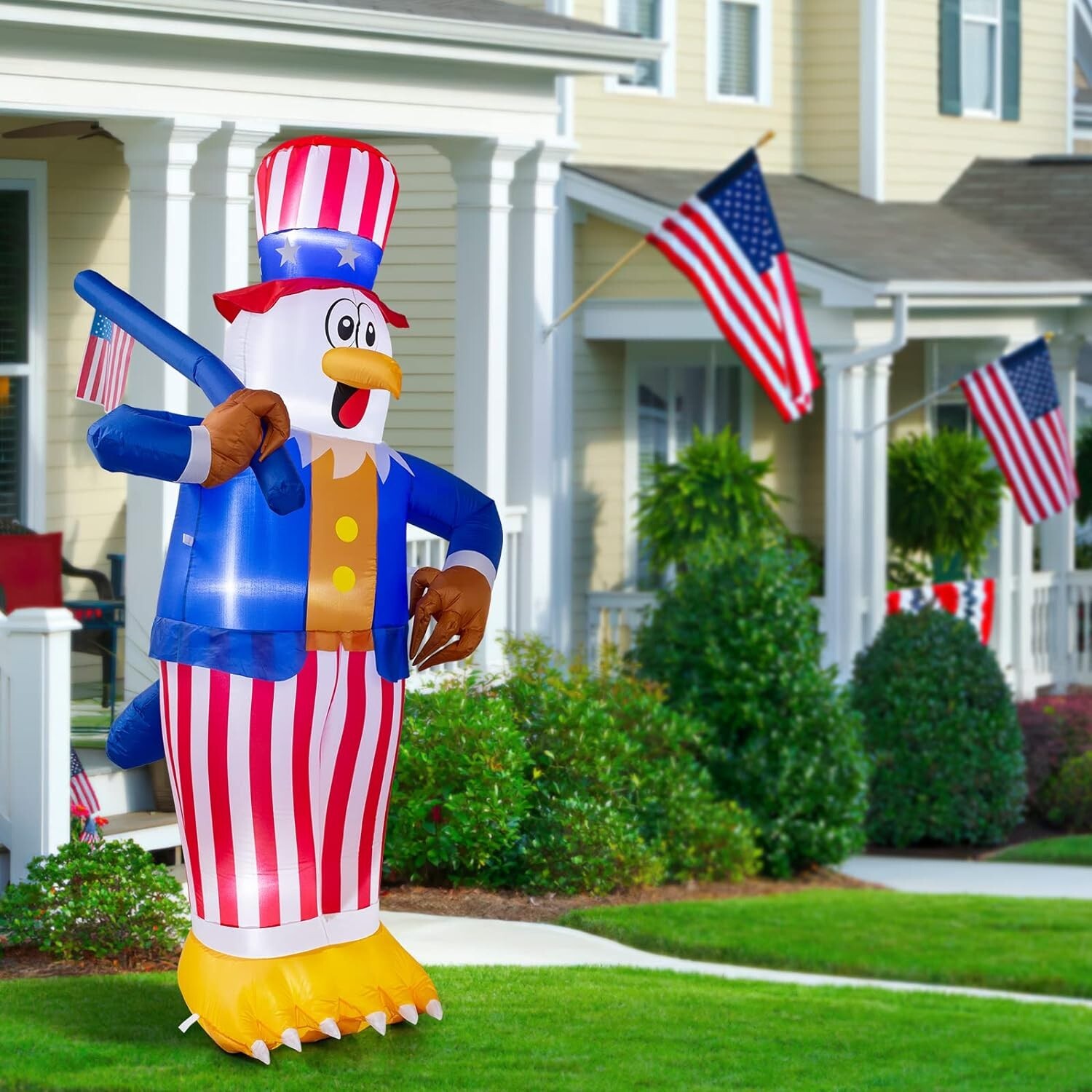 6FT Patriotic Bald Eagle Inflatable 4Th of July Independence Day Outdoor Decor