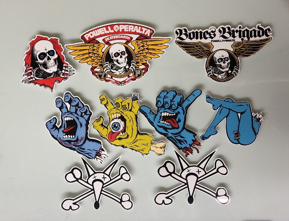 Skate Sticker Pack - Powell Peralta Santa Cruz Skateboards Thrasher Magazine
