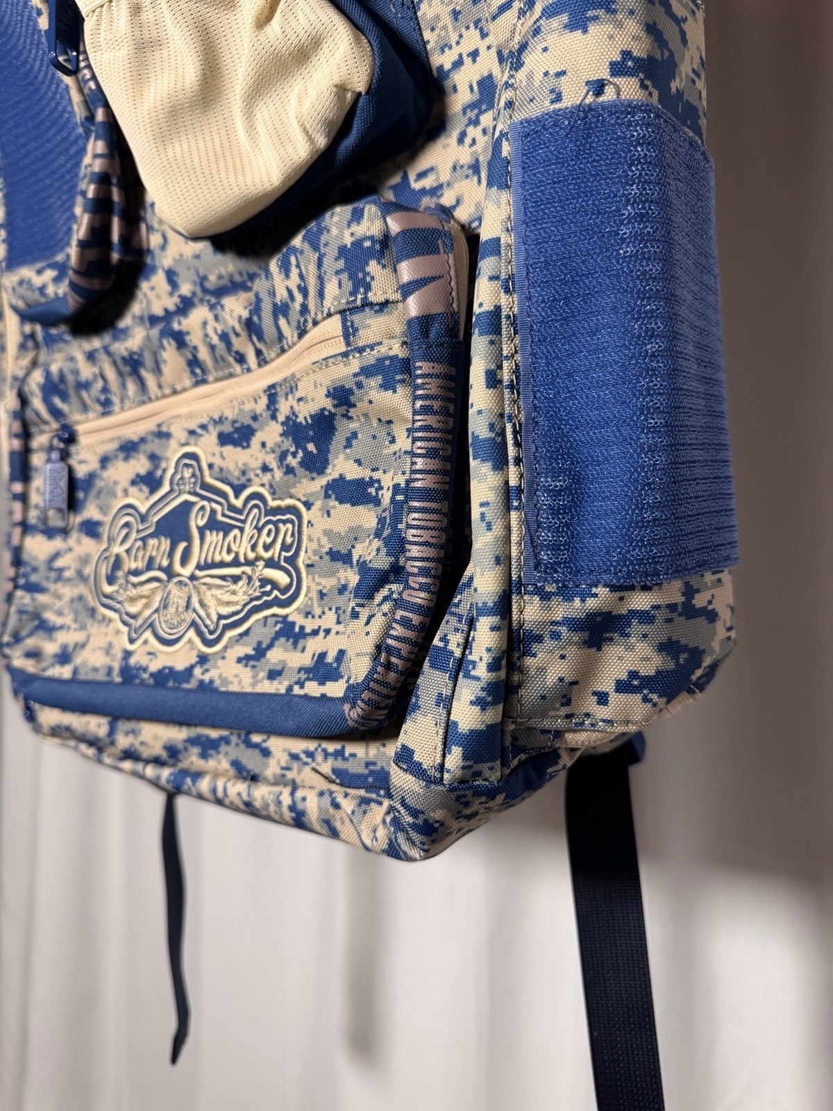 Drew Estate Barn Smoker Backpack Laptop Carry Bag Blue Camo Large