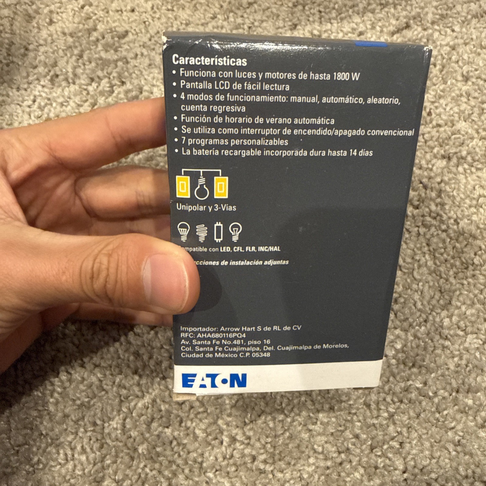 Eaton Astronomic Programmable Timer AT18HM-W New