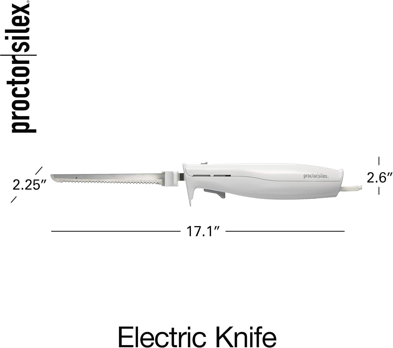 Electric Carving Knife for Meats & Bread, Lightweight, White