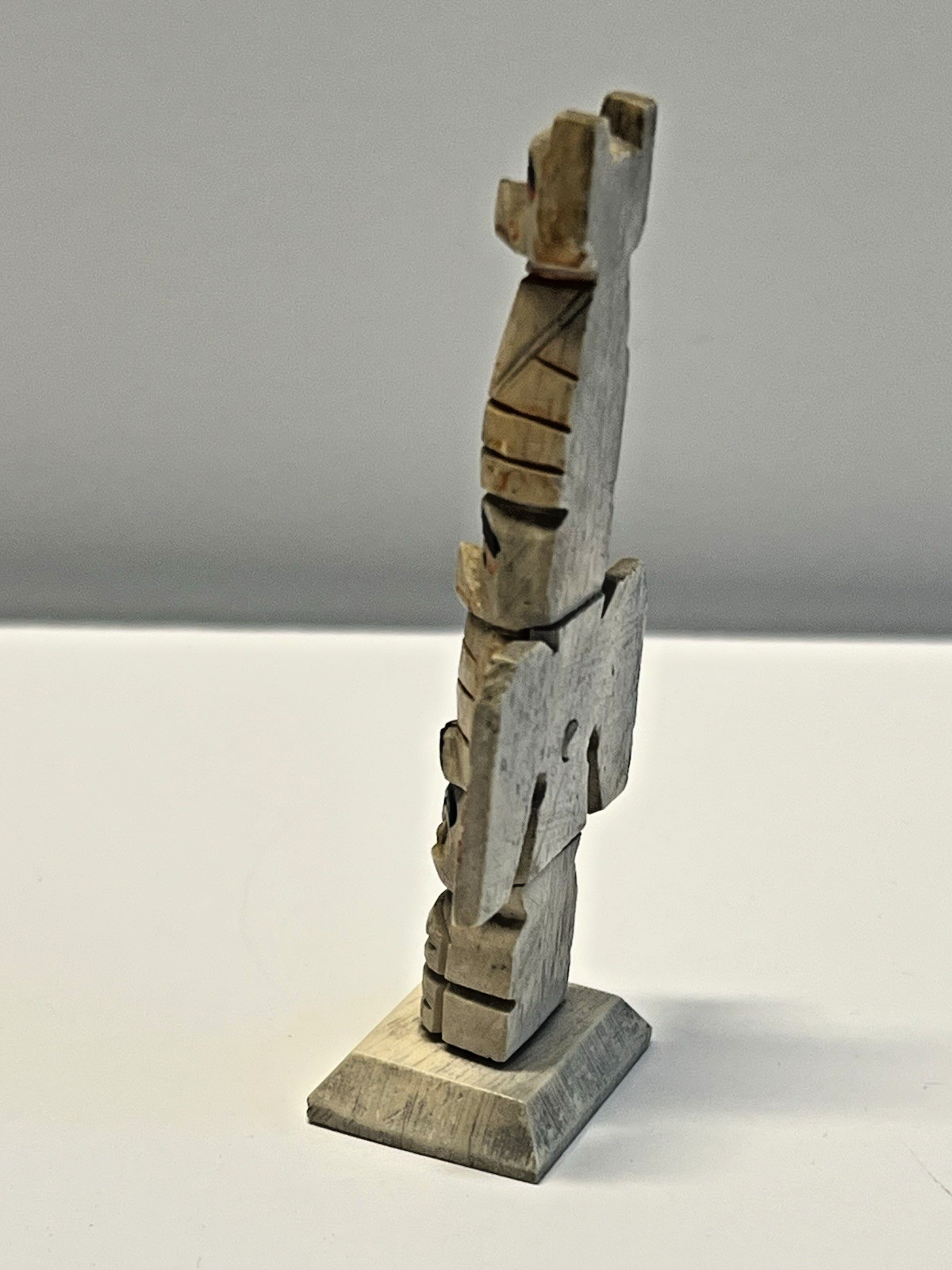 Original Inuit Eskimo Hand Carved Totem; Early 1900's; Miniature 3 1/4"; Lot #A2